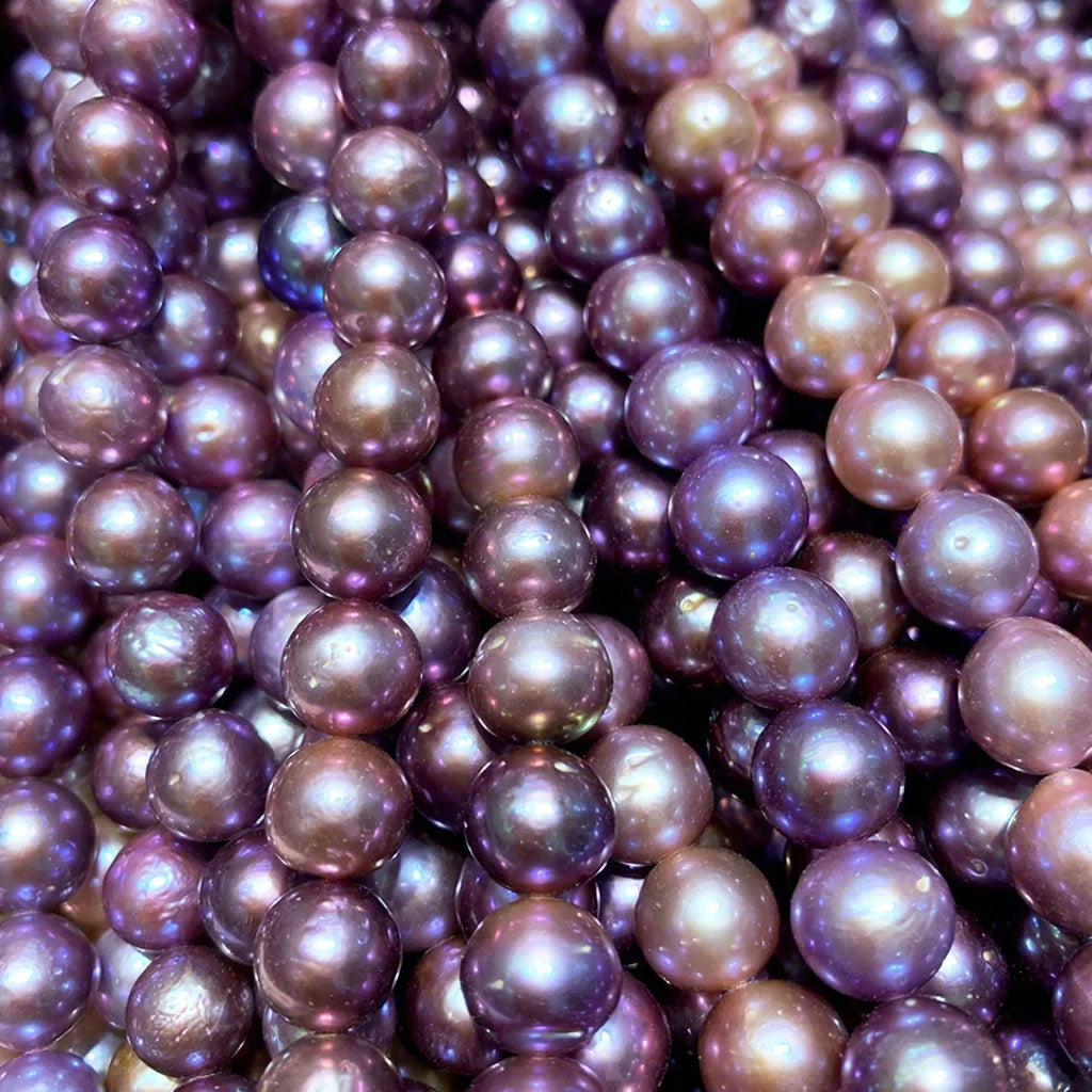 9-11mm AAA NEAR ROUND EDISON Natural PURPLE PINK ZHUJI CHINA CULTURED WHOLESALE Pure Freshwater Pearls Strand for Jewelry Making