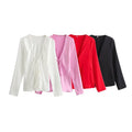 ZATRHMBM 2024 New Fashion Multicolor V-Neck Women Blouse Vintage Long Sleeve Lace up Female Shirts Blusas Chic Tops