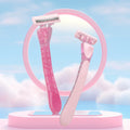 New Super Beautiful Cherry pink Triple Blade Women's System razor with Lubricating Strip