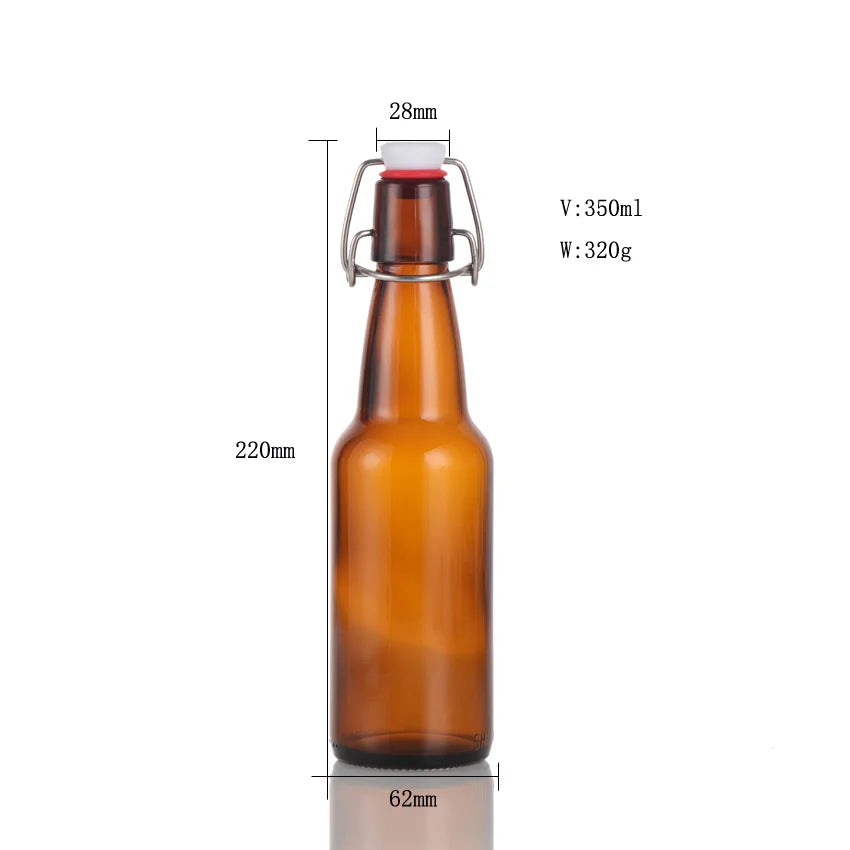500 ml Glass Bottle With Swinging Cover Beer Bottle Beverage Oil Vinegar 330 ml Amber Enzyme Bottle