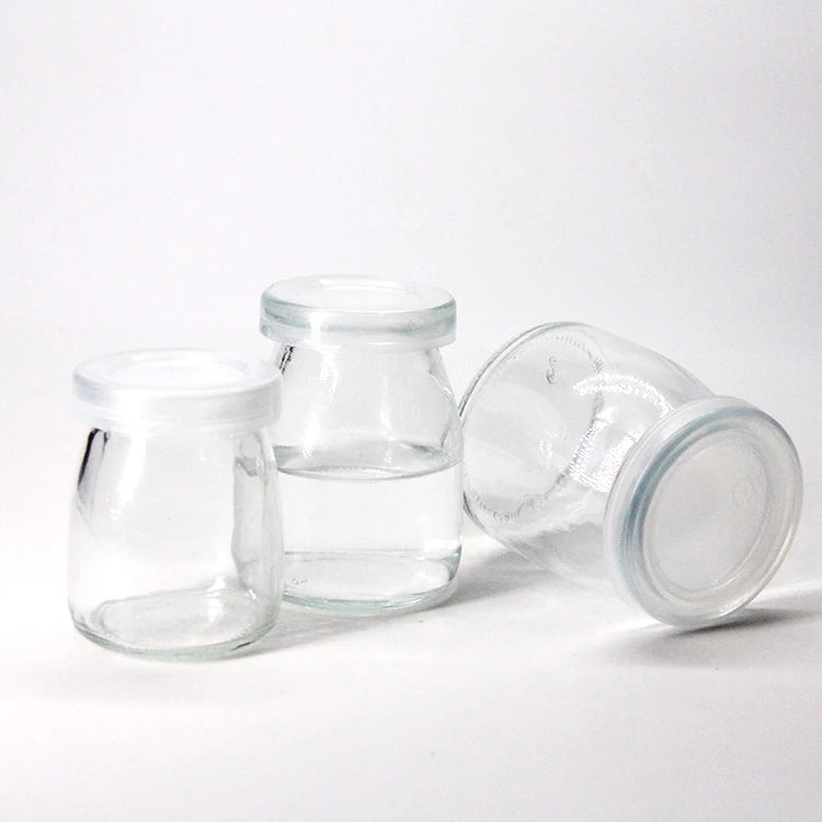 Yogurt Pudding Glass Jars and Containers with Screen Printing for Jelly Chocolate Noodle Storage