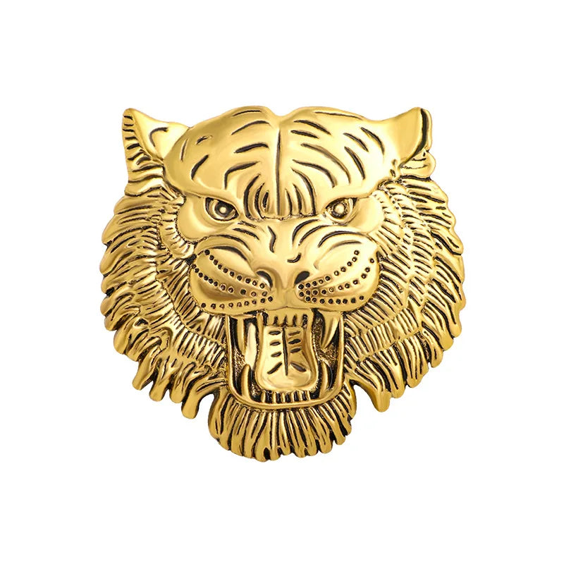 Animal Series Domineering Alloy Zircon Tiger Head Brooch for Men-Gift for Party & Engagement
