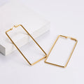 Chic Minimalist Stainless Steel 18k Gold Large Geometric Rectangle Hoop Earrings