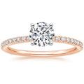 SGARIT 14K Rose Gold 1.00C Moissanite & Micro Pave Diamond Solitaire Ring Fashion Jewelry for Women's Engagement & Wedding