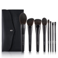 BEILI 8PCS Custom Professionnel Matte Black Makeup Brushes Private Label Contour Eye Shadow Concealer Brush Set with Bag