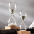 30-Minute Teardrop-shaped Glass Hourglass-Handmade Eco-Friendly Durable Lightweight  Timer with Wooden Base