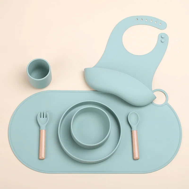 Customized Eco-Friendly Sublimation Non Slip Printed Nordic Kids Dining Table Place Mats Silicone Placemat Set