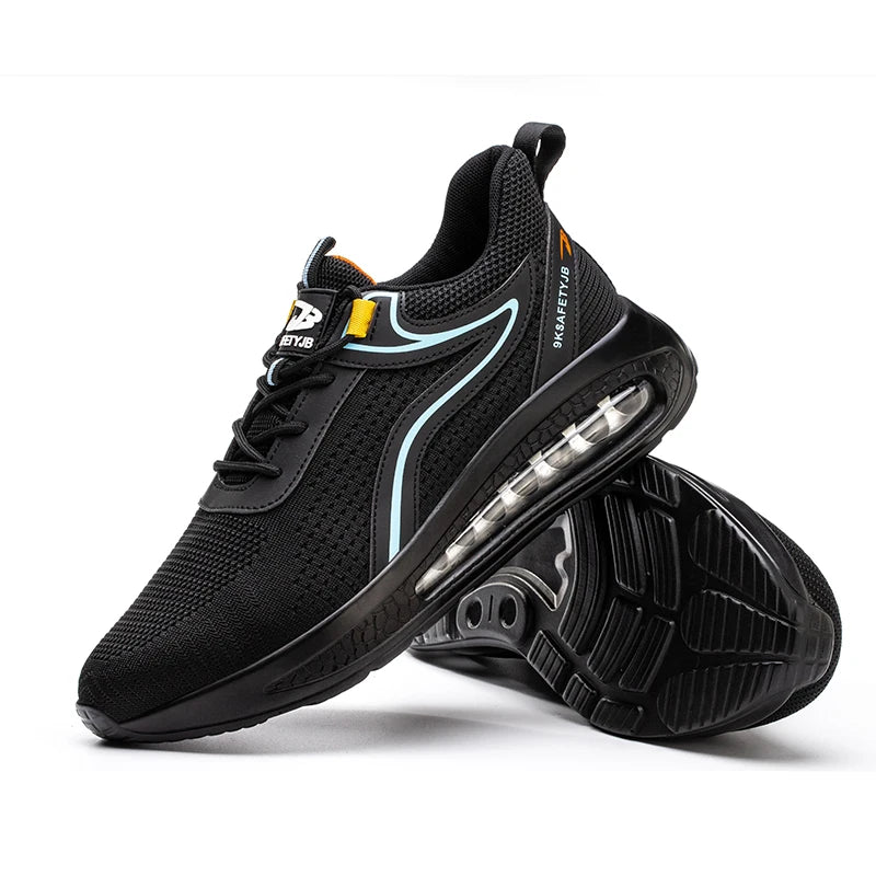 DianSen New Breathable Safety Shoes PU Air Cushion Shock Absorption Wear-resistant Non-slip Construction Site Work Shoes