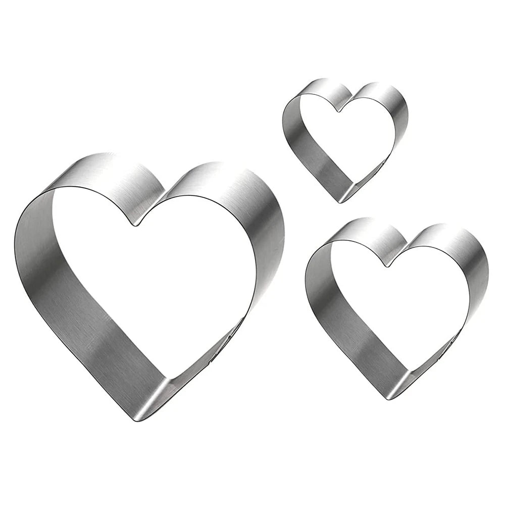 Stainless Steel Heart Shaped Mousse Cake Mold Mousse Cake Rings for Anniversary Birthday Wedding Mousse  Cake Baking