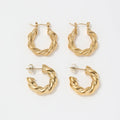 Classic 18K Gold Plated Twisted Rope Chunky Hoop Earring  Tarnish Free & Waterproof Trendy Jewelry 2022