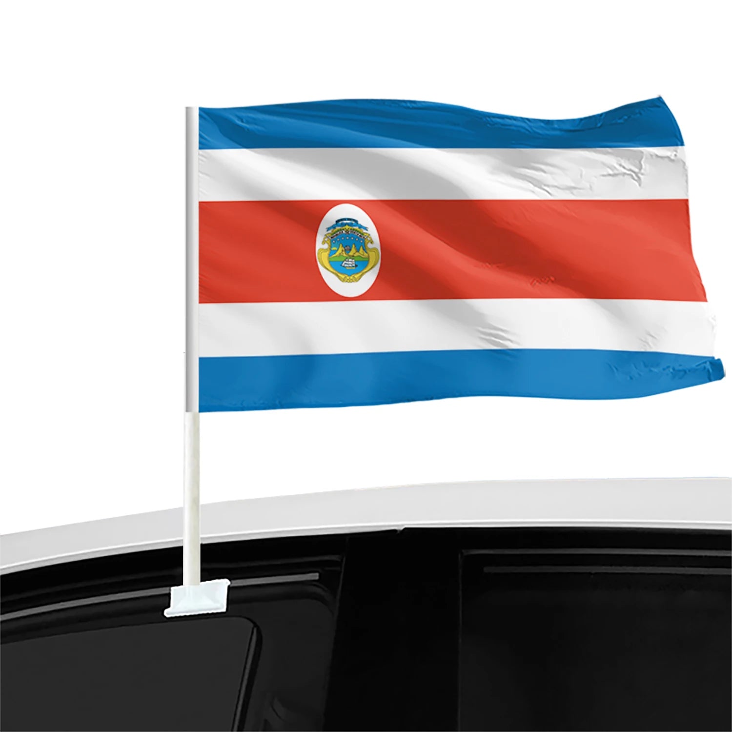 Promotional Factory Wholesale 12x18inches Costa Rica Car Window Pennant Custom 100% Polyester Double-Sided Flag Car Window Flag