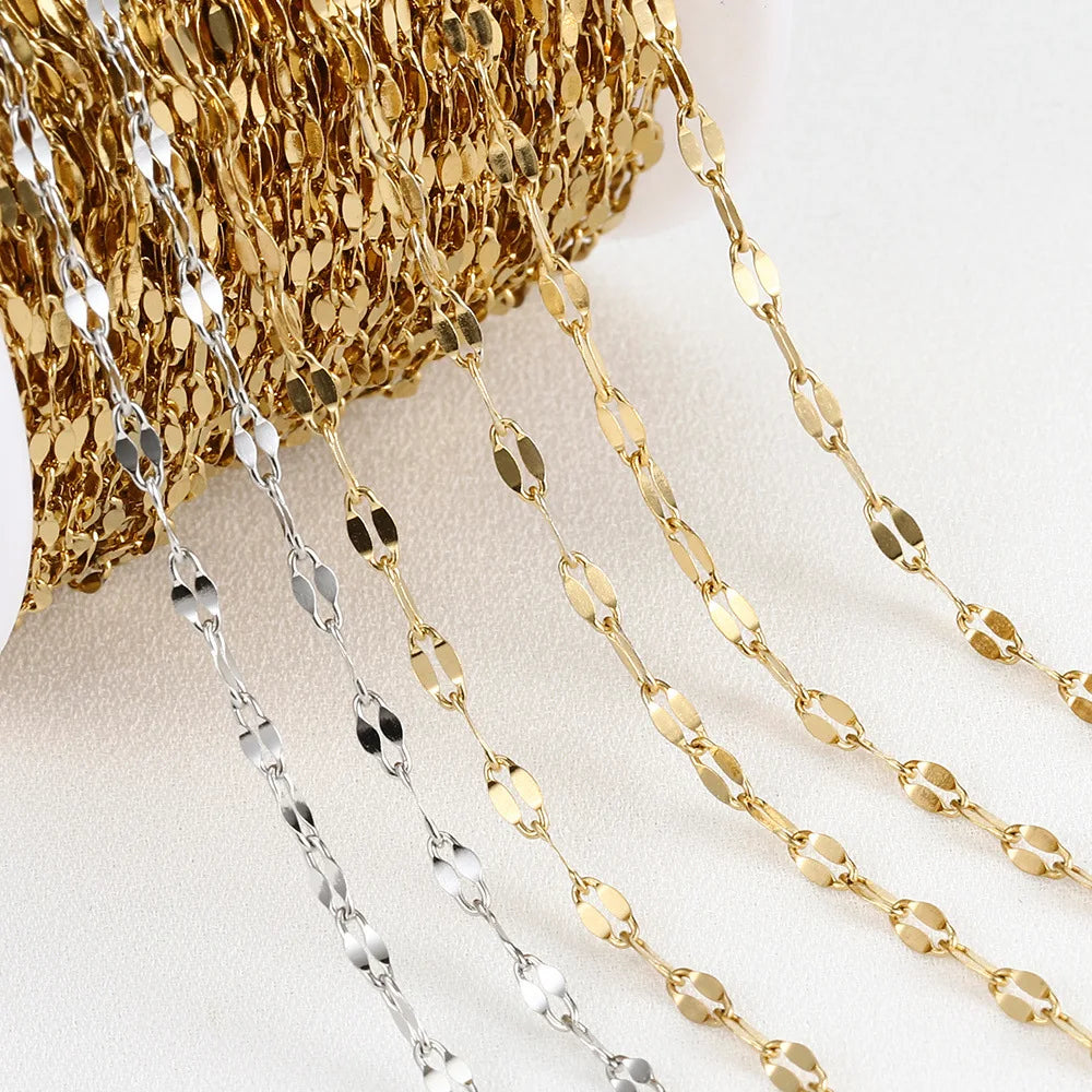 YWXS Wholesale Waterproof Stainless Steel Chain Unique Shape Mouth Shape Chain Necklace Bracelet Anklet for Jewelry DIY Making