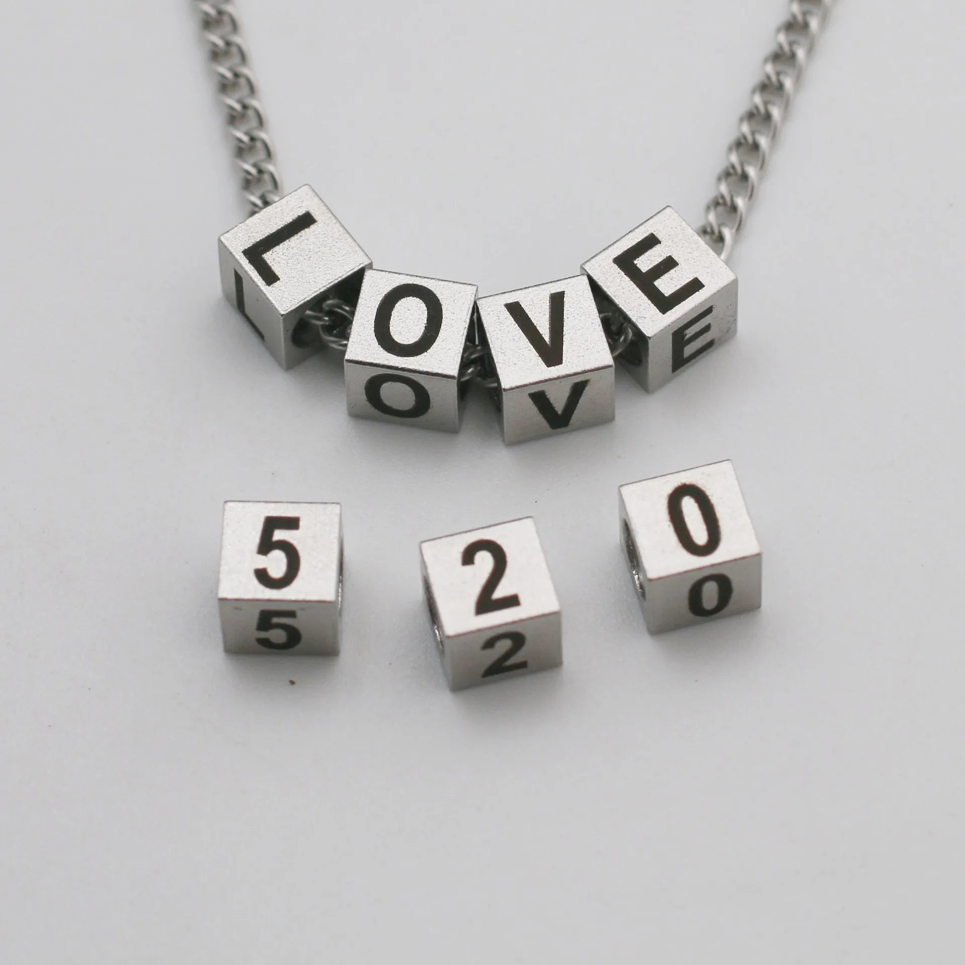 Stainless Steel Square A-Z 26 Alphabet Letter Beads DIY Jewelry Bracelet and Key Chain No Fade Big Hole 5mm