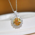 New Arrival Silver 925 Original 5 Ct Brilliant Cut Diamond Test Past Top Quality Yellow Moissanite Pendant Necklace Fine Jewelry