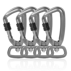 4KN Dog Leash Clip with Screw Lock Heavy Duty Aluminum Carabiner Snap Hook for Dogs Camping Hiking Backpack