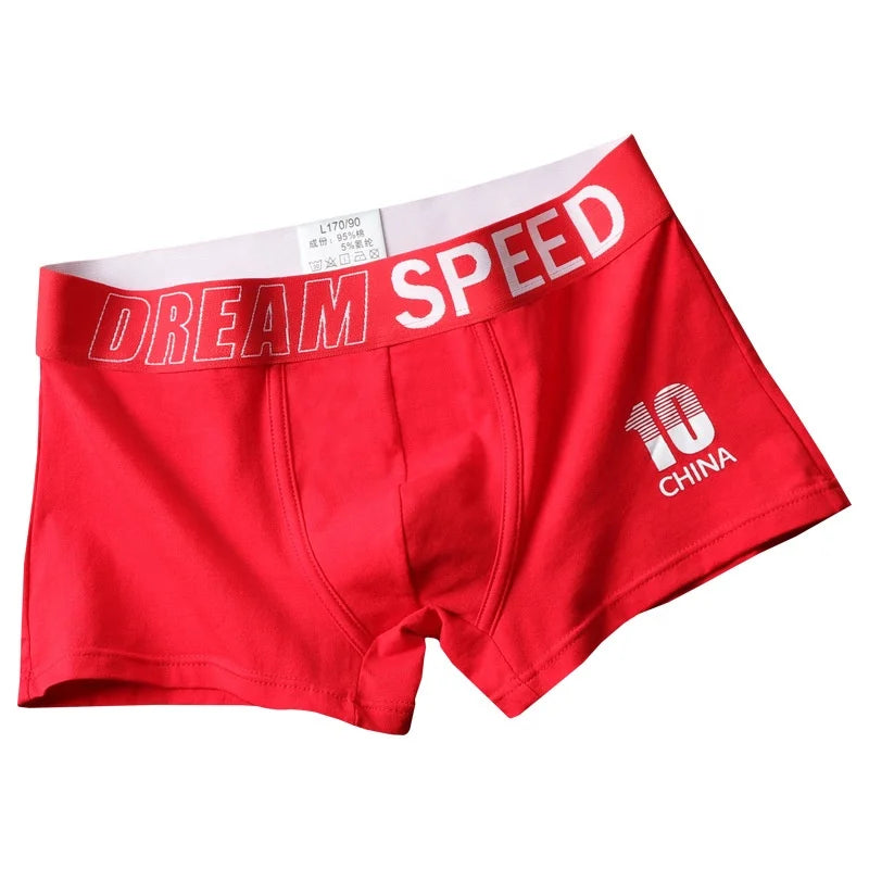 AILIHENG-255  New Product Fashion Red Men's Boxer Underwear Letter Under Pants  Breathable Briefs