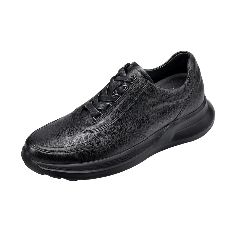 Black Boohooman Elevator Shoes Height Increasing Shoes 8cm  Breathable Invisible Mens Shoes