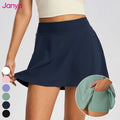 Janya Women's New 2-in-1 High Waist Sports Skirt A-Line Mini Yoga Golf Tennis Shorts Cool Fabric Quick Dry Wear
