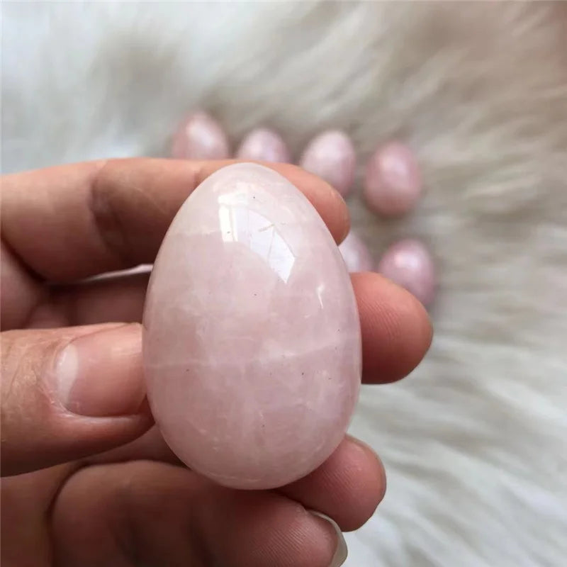 Hot Natural Crystal Jade Egg Quality Natural Rose Quartz Crystal Massage Women Sexy Yoni Eggs for Vaginal Tightening Gel