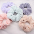 Fashion Fall Winter Scrunchies Women Girl Solid Color Furry Hair Tie Towel Scrunchies