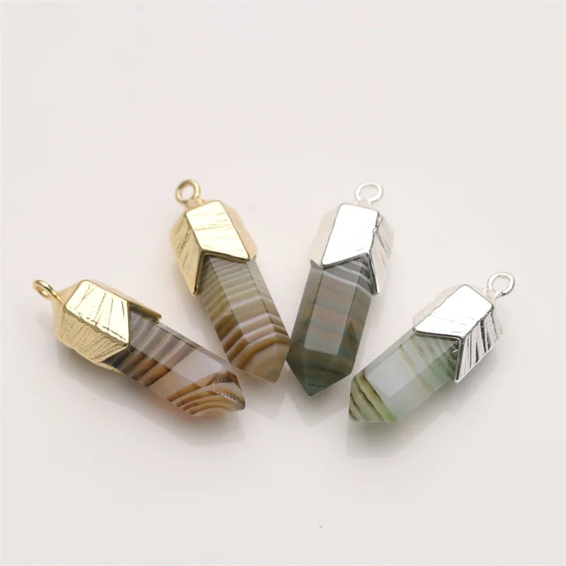 Wholesale Agate Pencil Pendants Crystal Point PendantSemi-Precious Gemstone Pendant