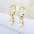 Trendy 925 Silver Jewelry Clear Cubic Zirconia Drop Earrings 925 Sterling Silver Gold Plated Earrings Jewelry Women