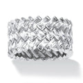 CAOSHI 12mm 925 Sterling Sliver Finger Rings Luxury Rectangle Cut Band Full CZ Cubic Zirconia Band Ring Women