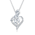 Romantic Rose Love Design Women's GRA VVS1 6.5mm 1 Carat Diamond Pendant 925 Sterling Silver Heart Moissanite Necklaces