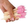 Reusable Lash Brush Lash Wand Brush Mascara Brush with Bamboo Handle