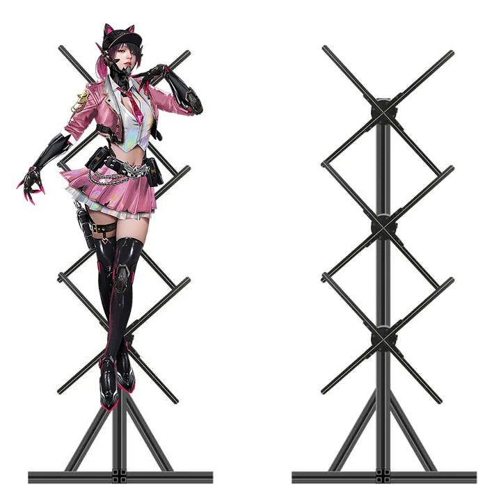 TK-M65 3pcs Splicing 157cm Wall 3d Hologram Advertising Hologram Display Holographic Fan 3d Hologram Display Body Showcase