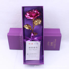 O-X577 Wholesale Mother's Day Gift Artificial Flower 24K Gold Rose Valentine's Day Gift 24K Galaxy Flowers Gold Dipped Rose 24K