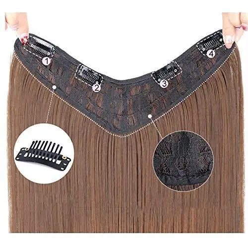 100% Remy Human Hair Clip in Hair Extensions Double Weft Thick Full Head V Shape Hair Extensions