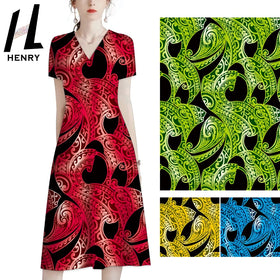 Henry Rayon Fabric Custom New Zealand Style Polynesian Pattern Print Fabric for Islander Mumu Dresses