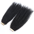 Long Tape in Extensions Mongolian Virgin Cuticle Aligned 3C 4A Afro Kinky Curly Human Hair Tape in Hair Kinky Curly Tape-ins