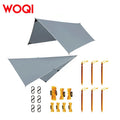 WOQI Waterproof Lightweight Tent Backpack Hiking Camping Rain Rope Canopy