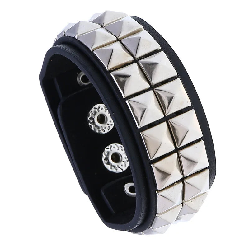 Non-Mainstream Personality Punk Leather Bracelet for European and American Men