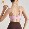 Women's Lightweight Sportswear Yoga Bra Top Fitness Workout Running Top Thin Straps Breathable Push-Up Gym Yoga Bras