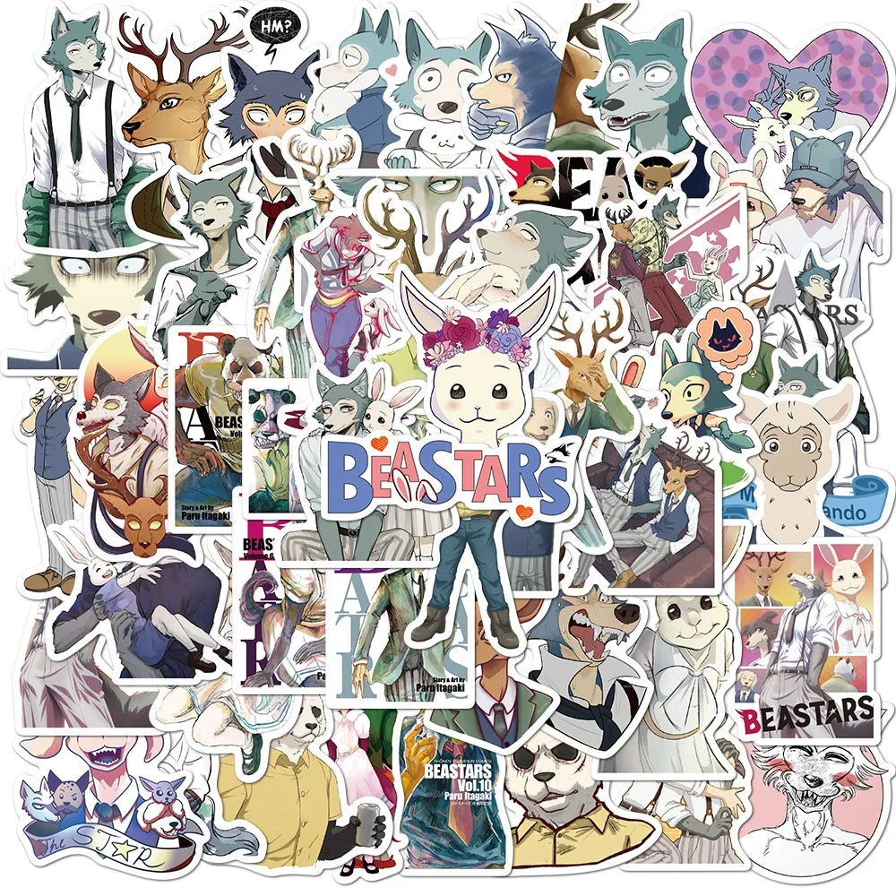 50Pcs Beastars Anime Cartoon Children Promotion Gift Notebook Guitar Luggage Laptop Vinyl Graffiti Stickers