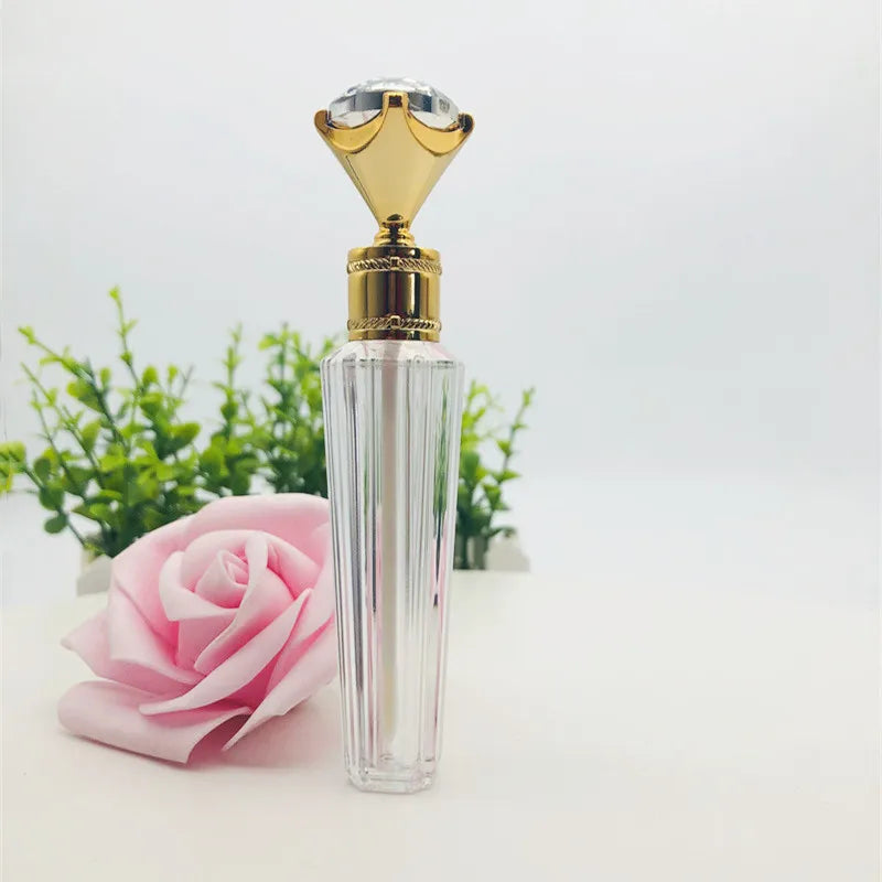 5ml Custom logo Gold Diamond clear Lipgloss Bottle Crown Scepter Lip Gloss Tube Lip Gloss Containers Tube