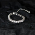 Fashion Jewelry Rings 925 Sterling Silver Tennis Ring Full Diamond Zircon Adjustable Chain Rings for Women