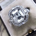 CAOSHI Unique Octagon Shape Retro Silver Ring Royal Zircon Stone Cubic Carved Male Luxury Vintage Rings 2025