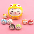 Seven-color Ceramic Maneki Neko  Pendant Mobile Phone Chain Key Chain Cute Crafts Accessories Diy