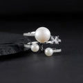 C5794 Abiding Jewelry Morden Style 4mm White Fresh Water Pearl 925 Sterling Silver Girls Rings Women Ladies Ring