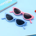 2025 Custom Logo Cateye Girls Fashion Sunglasses Gold White Frame Bendable Flexible Polarized Silicone Sun Glasses Tac Lenses