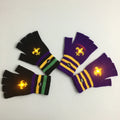Mardi Gras LED Knitted Gloves with Acrylic Yarns-Winter Light-Up Gloves