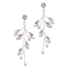 Simple Crystal Bridal Earrings Handmade Cheap Bride Earrings