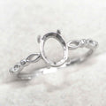 Sterling Silver 5*7/6*8/7*9mm Semi Mount Ring Frame Empty Blank Support Setting S925 Base Without Center Stone DIY for Inlay