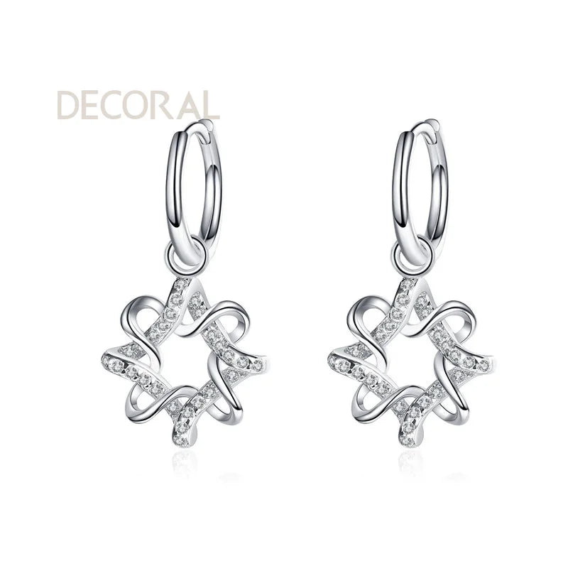 New Design Geometric Fashion Earrings Jewellery 0.28ct Moissanite 925 Sterling Silver Moissanite Earrings