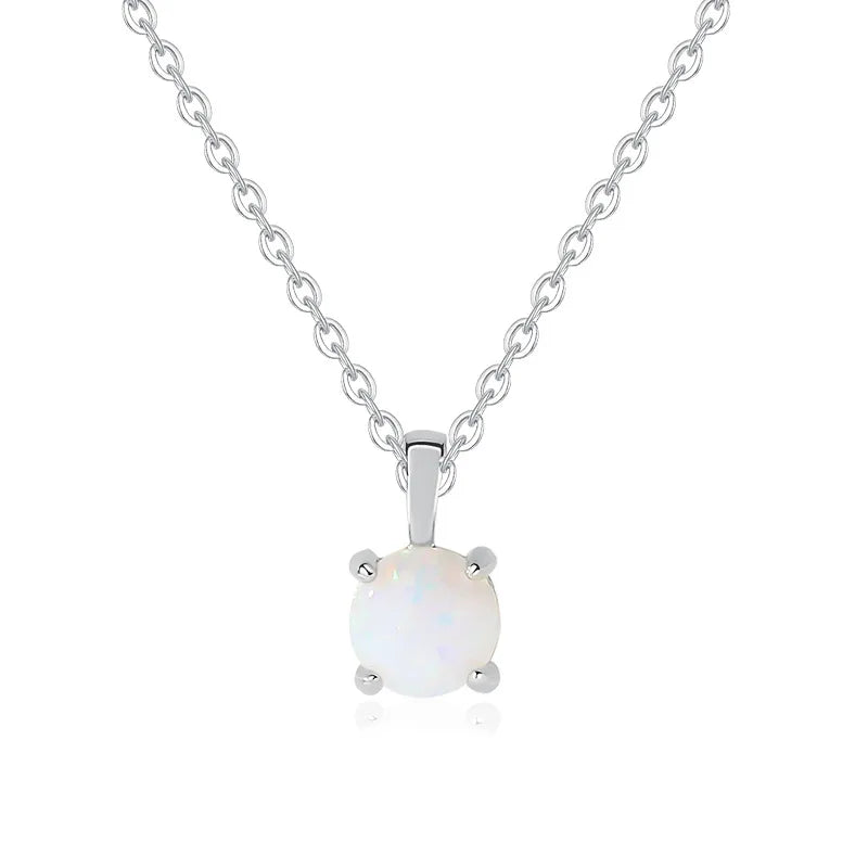 VIANRLA 925 Sterling Silver Necklace Opal Stone Pendant Chain 18k Gold Plated Necklace for Women Jewelry Wholesale