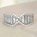CAOSHI OEM Unique Bow Shaped Full Paved Dazzling Crystal Rings for Female Wedding Engagement Fashion Jewelry CZ Rings for Women